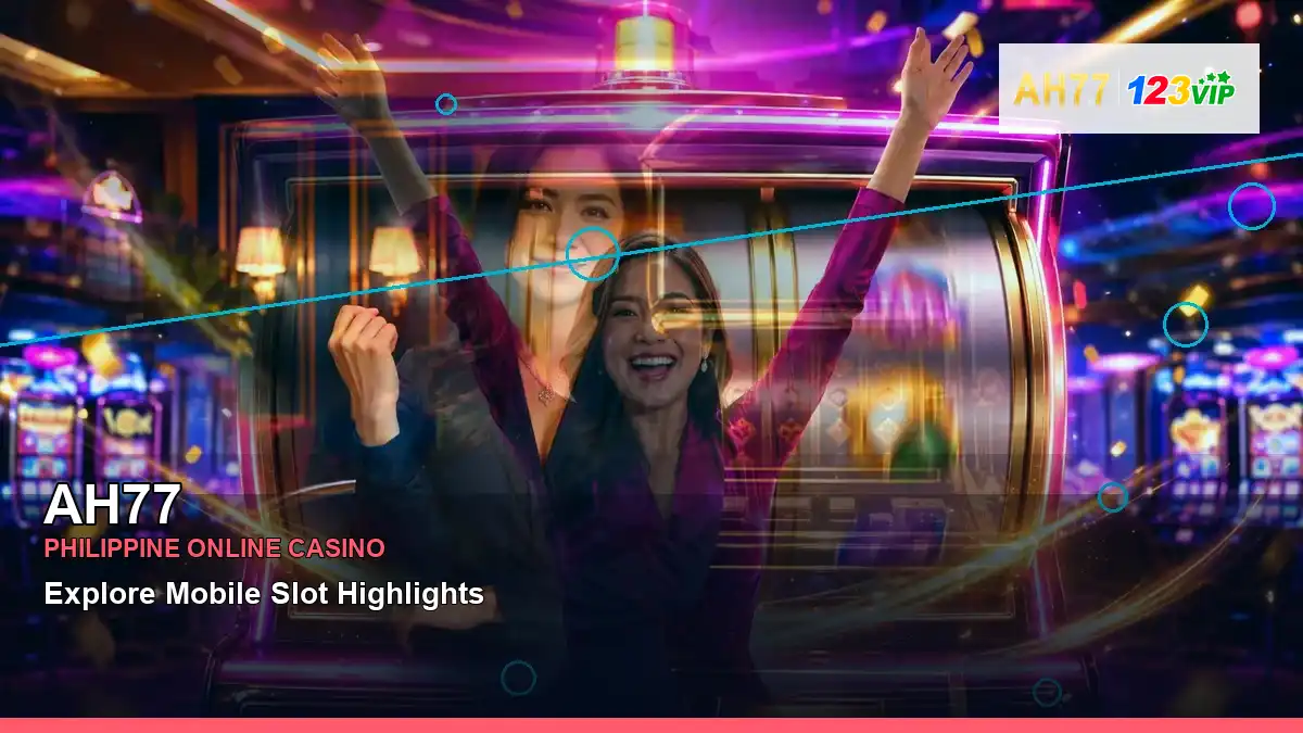 AH77 mobile casino first deposit rewards featuring an adult Filipina casino host with a centered composition — view 2