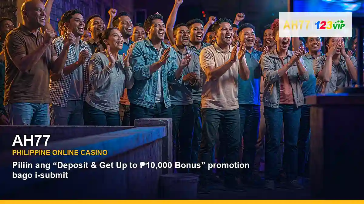 AH77 online sports betting featuring an adult Filipina casino host with a female fan composition